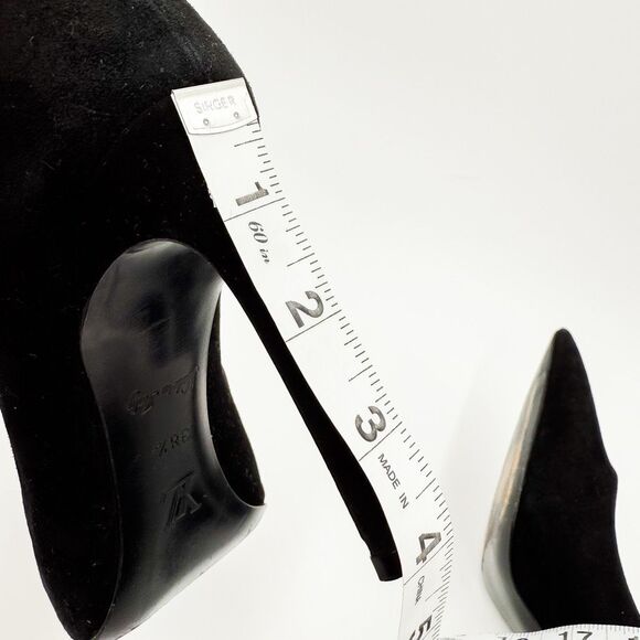 Louis Vuitton LV Monogram Black Suede Pointed Toe Pumps Heels Size 38.5, 8.5 - Picture 14 of 14